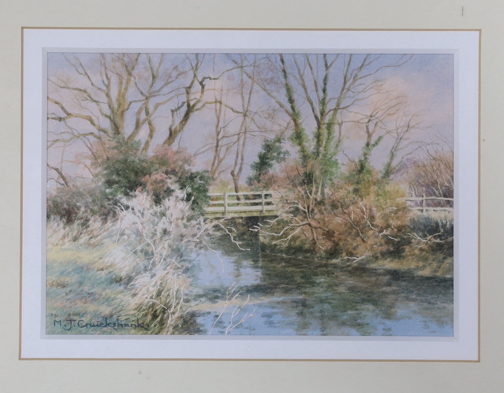 Michael J. Cruickshank, two watercolours, 'Frosted Banks, Whitebridge' and 'Barcombe Church, from Wellingham', both signed, 15.5 x 22cm and 12 x 30cm